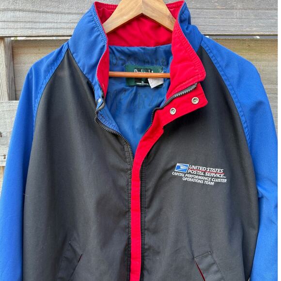United States Postal Service Vintage 90s Blue Black Jacket Size XL - Picture 6 of 7
